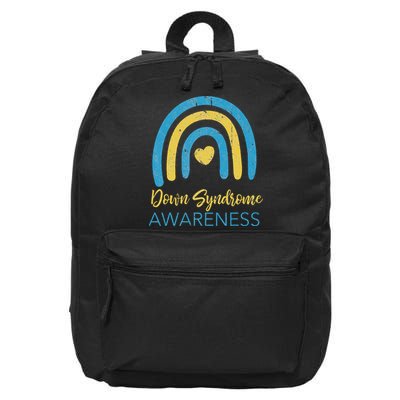 National Down Syndrome Awareness Month Retro Rainbow T21 16 in Basic Backpack