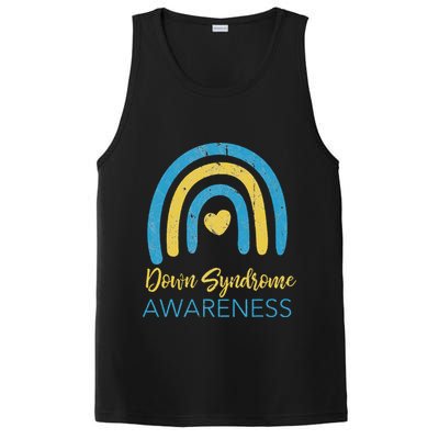 National Down Syndrome Awareness Month Retro Rainbow T21 PosiCharge Competitor Tank