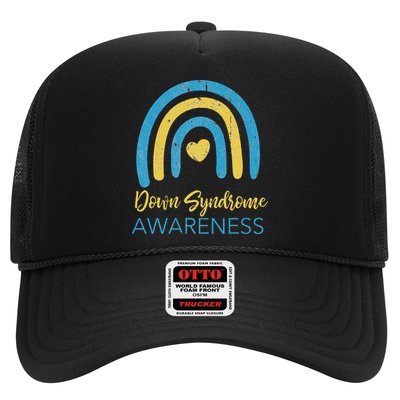 National Down Syndrome Awareness Month Retro Rainbow T21 Trucker Hat