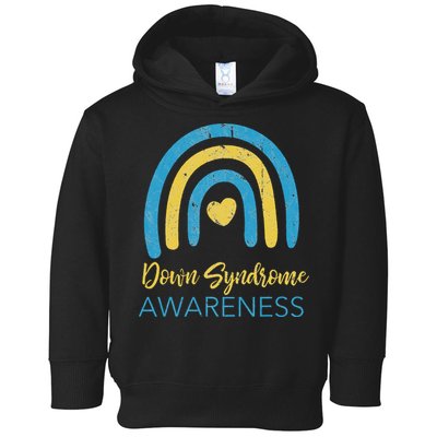 National Down Syndrome Awareness Month Retro Rainbow T21 Toddler Hoodie
