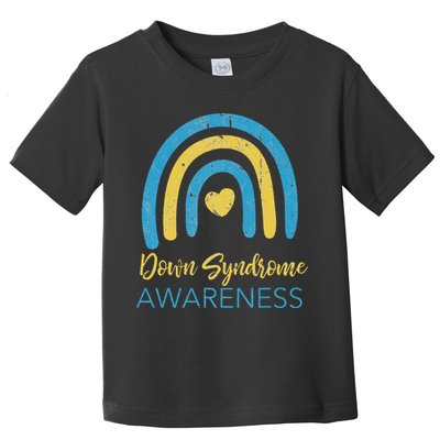 National Down Syndrome Awareness Month Retro Rainbow T21 Toddler T-Shirt