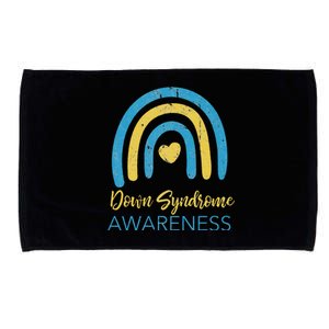 National Down Syndrome Awareness Month Retro Rainbow T21 Microfiber Hand Towel