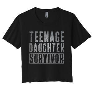 Nage Daughter Survivor Funny Parenting Dad Fathers Day Women's Crop Top Tee