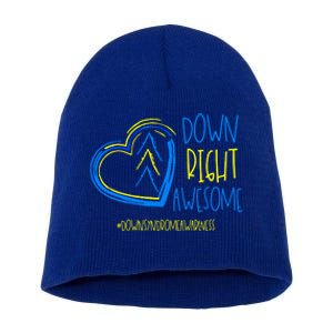 National Down Syndrome Awareness Month Down Right Awesome Gift Short Acrylic Beanie