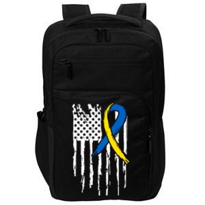 National Down Syndrome Awareness Month American Flag T21 Gift Impact Tech Backpack