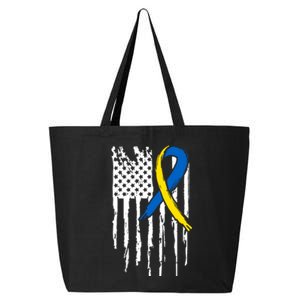 National Down Syndrome Awareness Month American Flag T21 Gift 25L Jumbo Tote