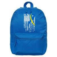 National Down Syndrome Awareness Month American Flag T21 Gift 16 in Basic Backpack