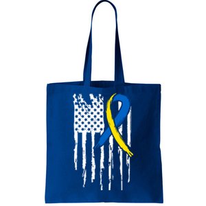 National Down Syndrome Awareness Month American Flag T21 Gift Tote Bag