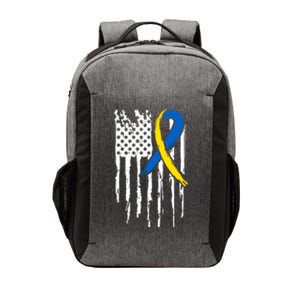 National Down Syndrome Awareness Month American Flag T21 Gift Vector Backpack