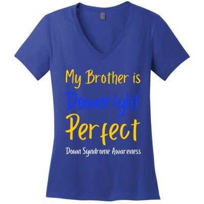 National Down Syndrome Awareness Month Support Squad T21 Gift Women's V-Neck T-Shirt