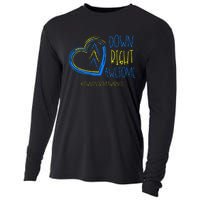 National Down Syndrome Awareness Month Down Right Awesome Cooling Performance Long Sleeve Crew