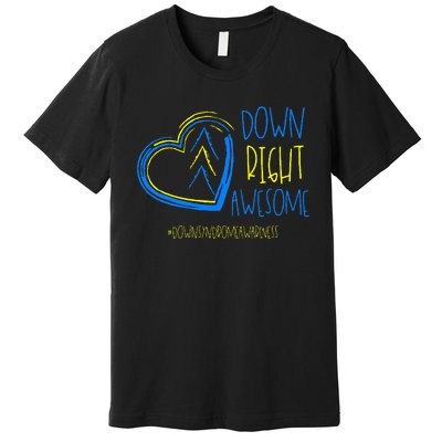 National Down Syndrome Awareness Month Down Right Awesome Premium T-Shirt