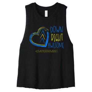 National Down Syndrome Awareness Month Down Right Awesome Women's Racerback Cropped Tank