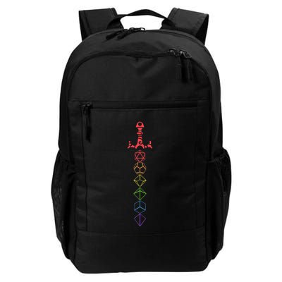Nerdy Dice Set Collector Sword Lgbt Pride D20 Daily Commute Backpack