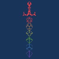Nerdy Dice Set Collector Sword Lgbt Pride D20 Button
