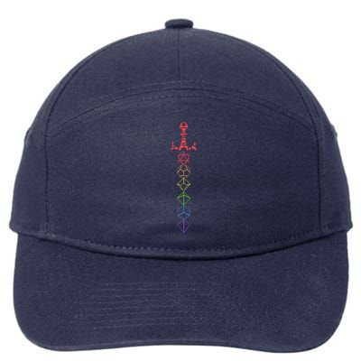 Nerdy Dice Set Collector Sword Lgbt Pride D20 7-Panel Snapback Hat