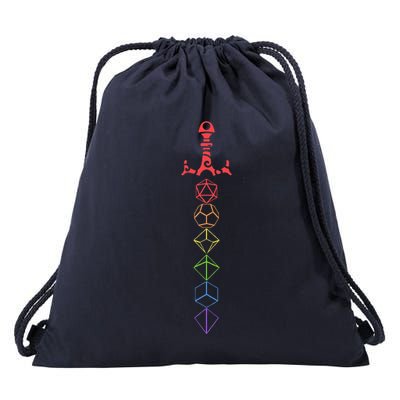 Nerdy Dice Set Collector Sword Lgbt Pride D20 Drawstring Bag