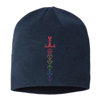 Nerdy Dice Set Collector Sword Lgbt Pride D20 Sustainable Beanie