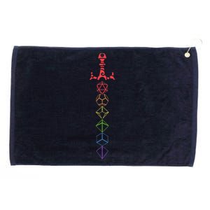 Nerdy Dice Set Collector Sword Lgbt Pride D20 Grommeted Golf Towel