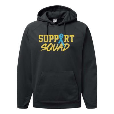 National Down Syndrome Awareness Month Support Squad T21 Performance Fleece Hoodie