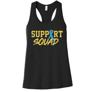 National Down Syndrome Awareness Month Support Squad T21 Women's Racerback Tank