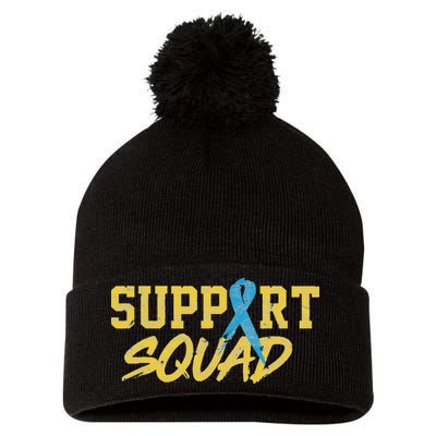 National Down Syndrome Awareness Month Support Squad T21 Pom Pom 12in Knit Beanie