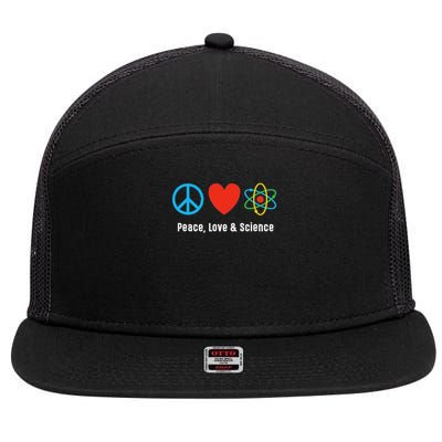Neil Degrasse Tyson Peace, Love & Science 7 Panel Mesh Trucker Snapback Hat