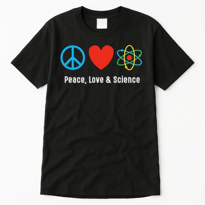 Neil Degrasse Tyson Peace, Love & Science Tall T-Shirt