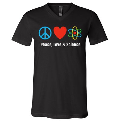 Neil Degrasse Tyson Peace, Love & Science V-Neck T-Shirt