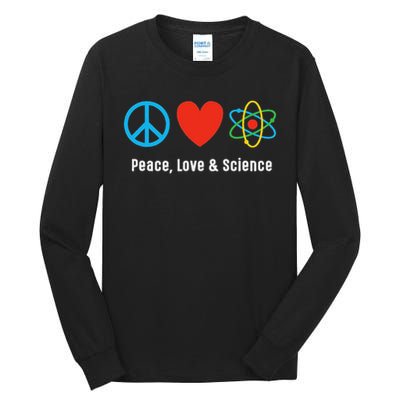 Neil Degrasse Tyson Peace, Love & Science Tall Long Sleeve T-Shirt