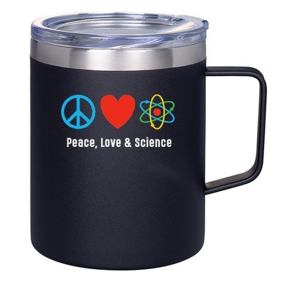 Neil Degrasse Tyson Peace, Love & Science 12oz Stainless Steel Coffee Mug