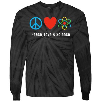 Neil Degrasse Tyson Peace, Love & Science Tie-Dye Long Sleeve Shirt