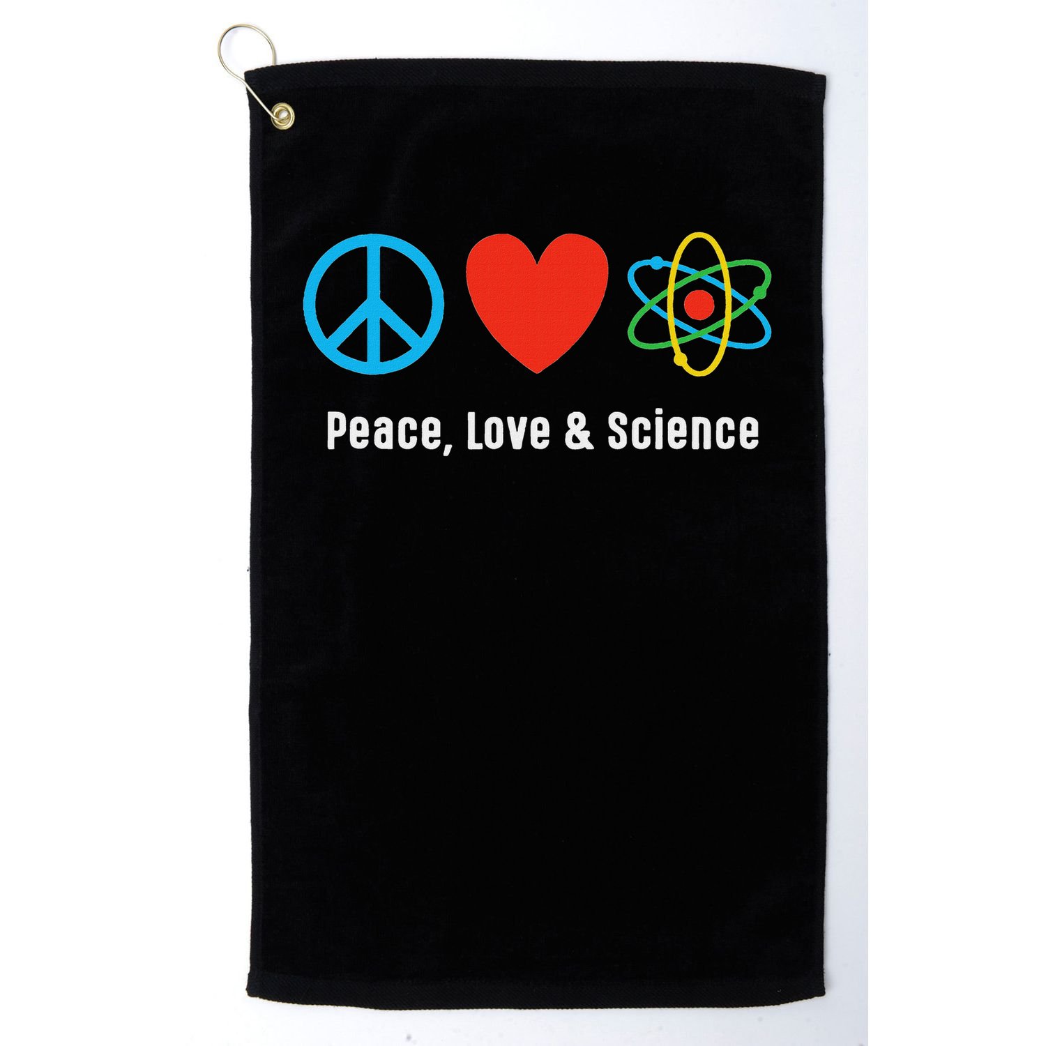 Neil Degrasse Tyson Peace, Love & Science Golf Towel