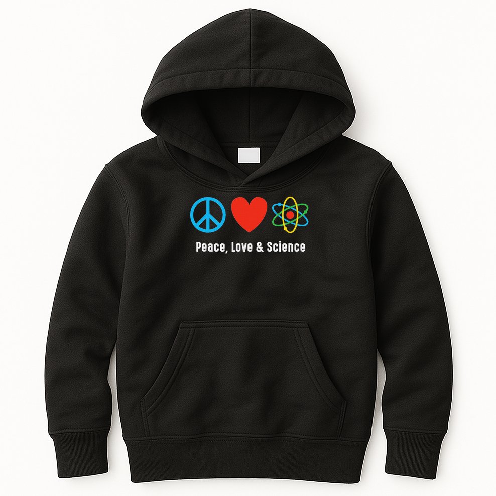Neil Degrasse Tyson Peace, Love & Science Kids Hoodie