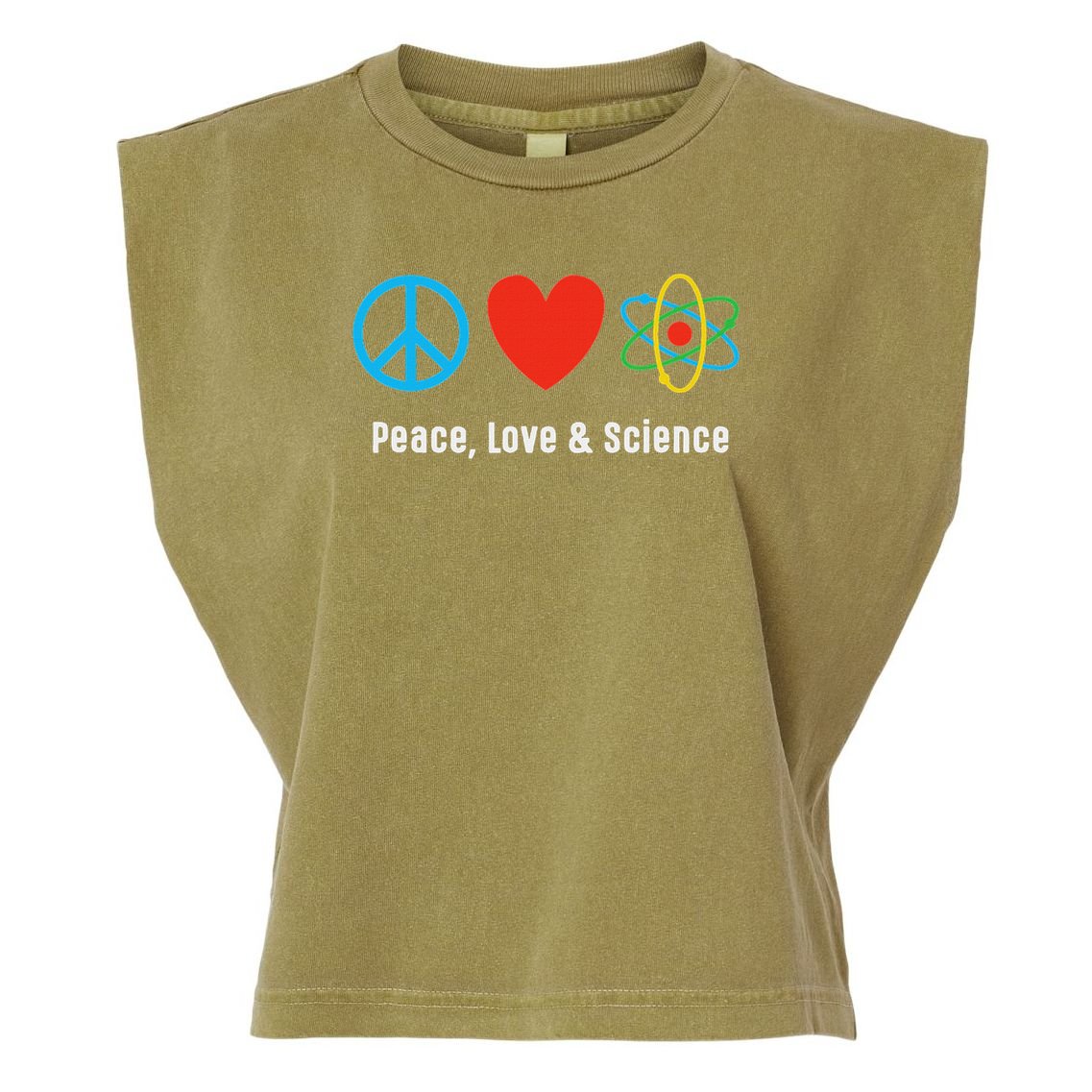 Neil Degrasse Tyson Peace, Love & Science Garment-Dyed Women's Muscle Tee