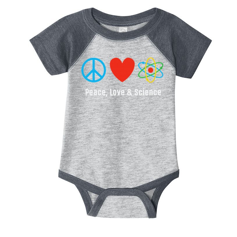 Neil Degrasse Tyson Peace, Love & Science Infant Baby Jersey Bodysuit