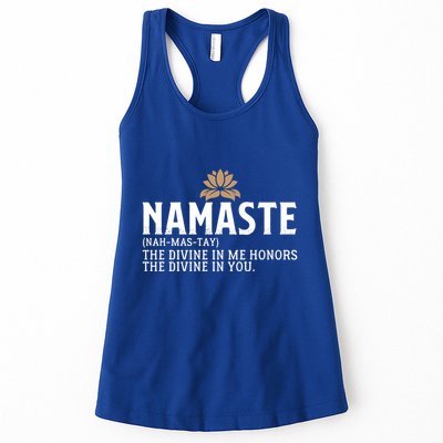 Namaste Definition The Divine In Me Honors The Divine In You Gift Womens Tank Top