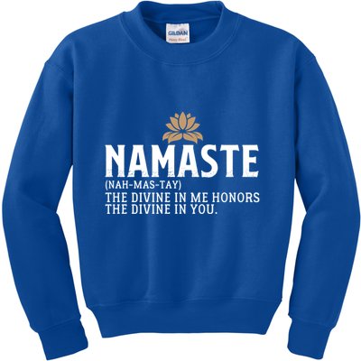 Namaste Definition The Divine In Me Honors The Divine In You Gift Kids Sweatshirt