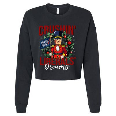 Nutcracker Donald Trump The 47th President Funny Humor Xmas Cropped Pullover Crew