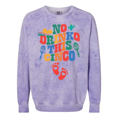 No Drink This Cinco De Mayo Funny Pregnancy Announcement Colorblast Crewneck Sweatshirt