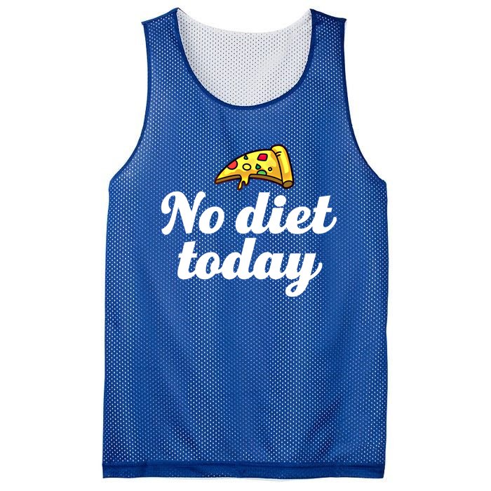 No Diet Today Funny Health And Fitness Pizza Lover Gift Mesh Reversible Basketball Jersey Tank