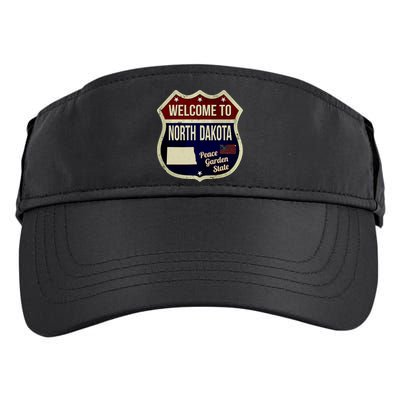 North Dakota Vintage Metal Road Sign Logo Adult Drive Performance Visor