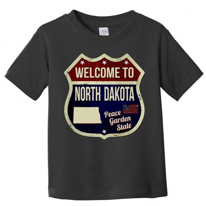 North Dakota Vintage Metal Road Sign Logo Toddler T-Shirt
