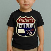 North Dakota Vintage Metal Road Sign Logo Toddler T-Shirt