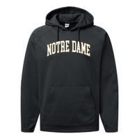 N.O.T.R.E D.A.M.E Vintage Varsity Retro Indiana Performance Fleece Hoodie