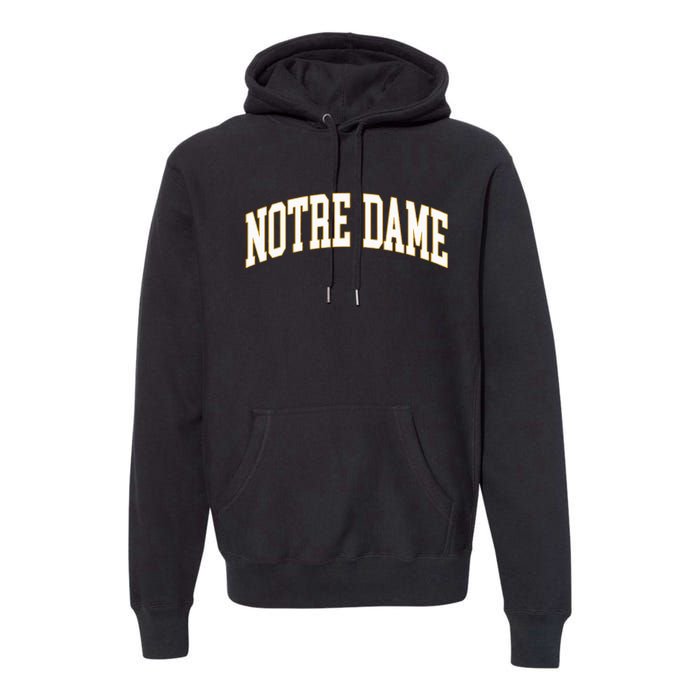 N.O.T.R.E D.A.M.E Vintage Varsity Retro Indiana Premium Hoodie