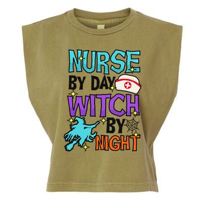 Nurse Day Witch Night Design Halloween Nurse Meaningful Gift Garment-Dyed Women's Muscle Tee