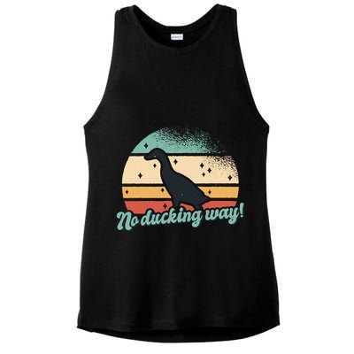 No Ducking Way Funny Duck Ladies PosiCharge Tri-Blend Wicking Tank