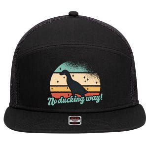 No Ducking Way Funny Duck 7 Panel Mesh Trucker Snapback Hat