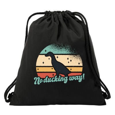 No Ducking Way Funny Duck Drawstring Bag